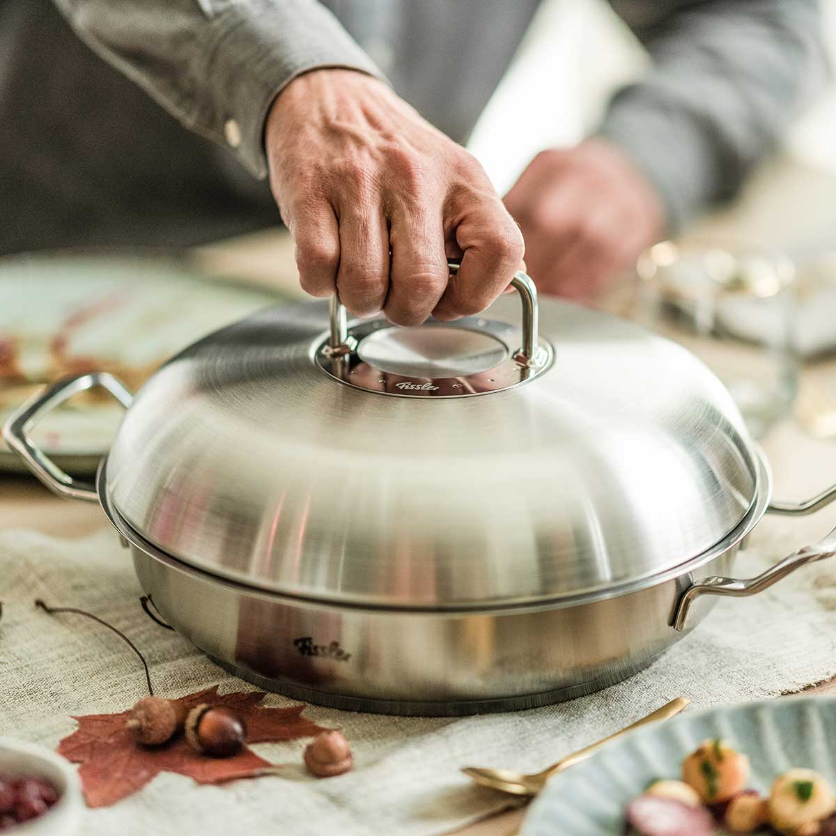 Original-Profi Collection® Stainless Steel Serving Pan with High Dome Lid - Image 3
